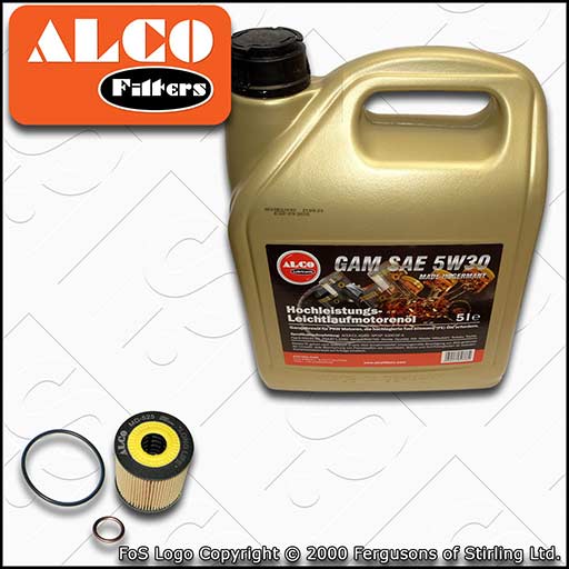 SERVICE KIT for PEUGEOT 207 1.4 16V VTI ALCO OIL FILTER +5w30 OIL (2007-2013)