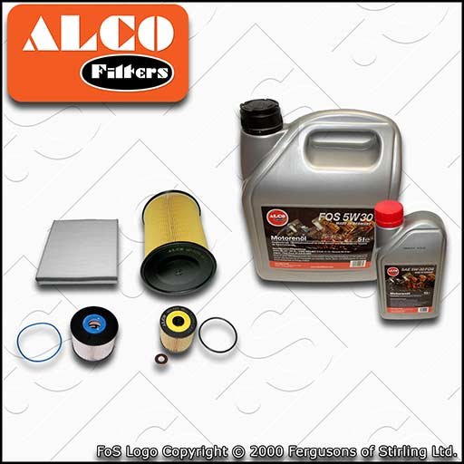 SERVICE KIT for FORD KUGA 2.0 TDCI OIL AIR FUEL CABIN FILTERS +OIL (2013-2014)