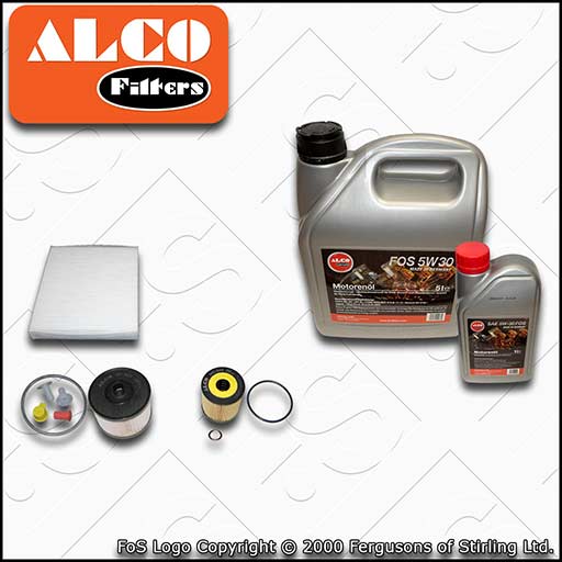 SERVICE KIT for FORD KUGA 2.0 TDCI ALCO OIL FUEL CABIN FILTERS +OIL (2008-2010)