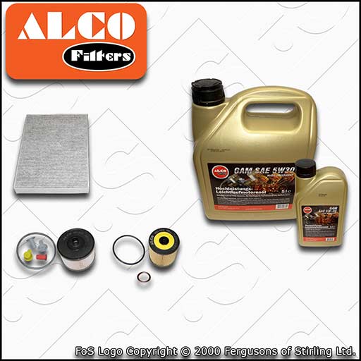 SERVICE KIT for CITROEN C5 2.0 HDI DW10BTED4 OIL FUEL CABIN FILTERS +OIL (08-15)