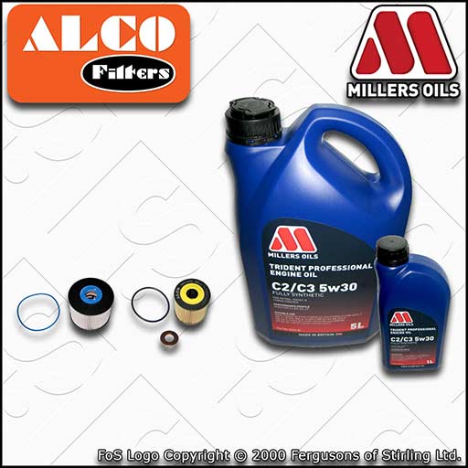 SERVICE KIT for PEUGEOT EXPERT 2L HDI OIL FUEL FILTER with C2/C3 OIL (2009-2016)
