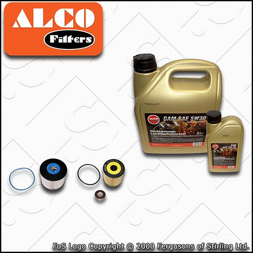 SERVICE KIT for PEUGEOT 508 2.0 HDI DW10C ALCO OIL FUEL FILTERS +OIL (2010-2018)