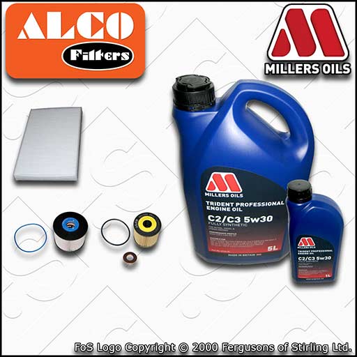 SERVICE KIT for PEUGEOT 308 2.0 HDI DW10CTED4 OIL FUEL CABIN FILTER +OIL (09-14)