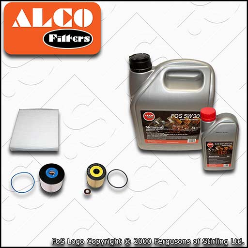 SERVICE KIT for FORD KUGA 2.0 TDCI ALCO OIL FUEL CABIN FILTERS +OIL (2010-2012)