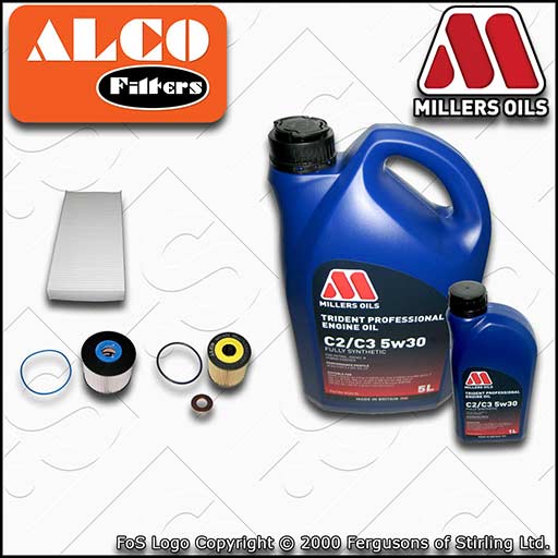 SERVICE KIT for PEUGEOT EXPERT 2L HDI OIL FUEL CABIN FILTER with OIL (2009-2016)