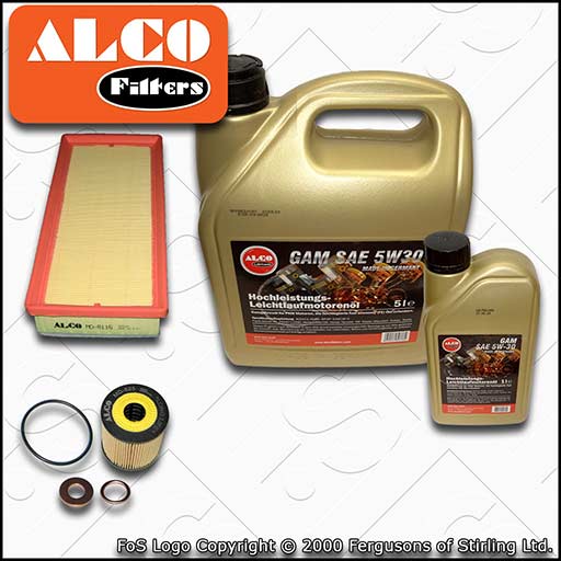 SERVICE KIT for PEUGEOT 407 2.0 HDI ALCO OIL AIR FILTERS with OIL (2004-2010)