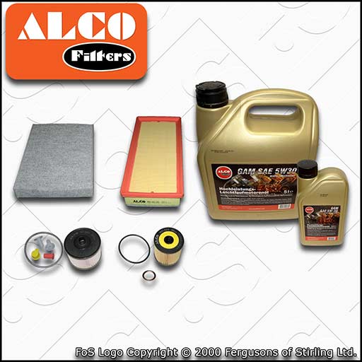 SERVICE KIT for PEUGEOT 508 2.0 HDI DW10B OIL AIR FUEL CABIN FILTER +OIL (10-18)