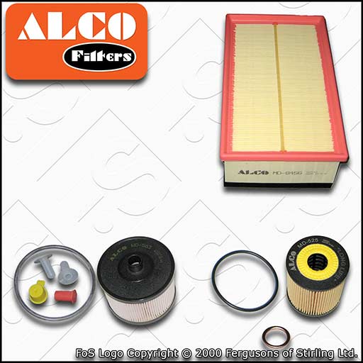 SERVICE KIT for PEUGEOT 308 2.0 HDI DW10BTED4 ALCO OIL AIR FUEL FILTER 2007-2014