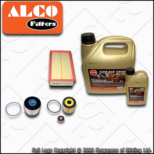 SERVICE KIT for PEUGEOT RCZ 2.0 HDI ALCO OIL AIR FUEL FILTERS +OIL (2010-2015)