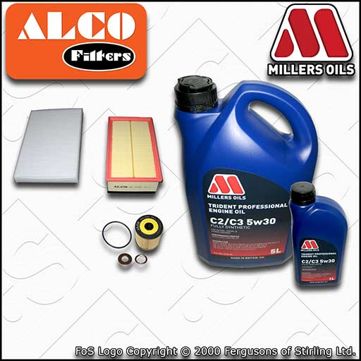SERVICE KIT for PEUGEOT 308 2.0 HDI OIL AIR CABIN FILTERS +C2/C3 OIL (2007-2014)