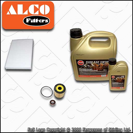 SERVICE KIT for PEUGEOT RCZ 2.0 HDI ALCO OIL CABIN FILTERS with OIL (2010-2015)