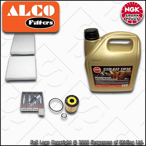 SERVICE KIT for PEUGEOT 207 1.4 16V VTI OIL CABIN FILTER PLUGS +5w30 OIL (07-13)