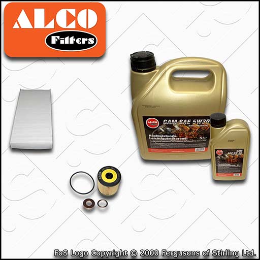 SERVICE KIT for PEUGEOT EXPERT 2L HDI ALCO OIL CABIN FILTERS with OIL 2007-2016