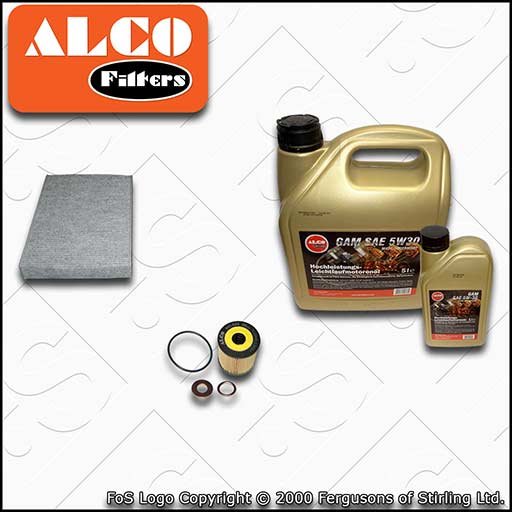 SERVICE KIT for PEUGEOT 508 2.0 HDI ALCO OIL CABIN FILTERS with OIL (2010-2018)