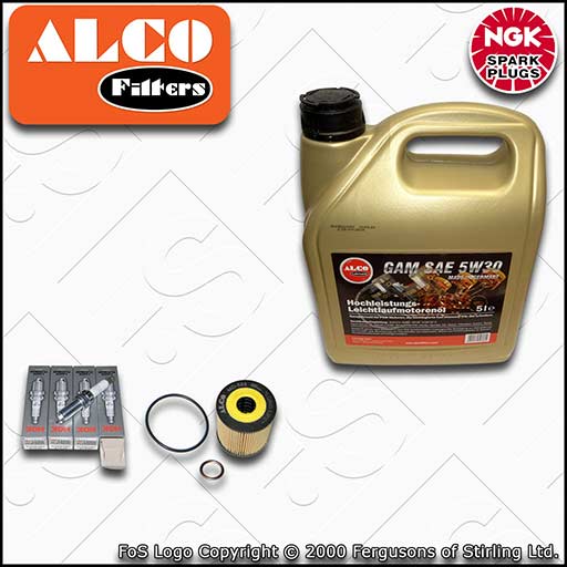 SERVICE KIT for PEUGEOT 207 1.4 16V VTI OIL FILTER PLUGS +5w30 OIL (2007-2013)