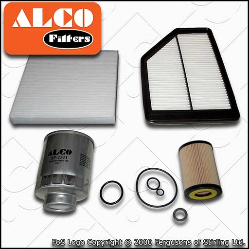 SERVICE KIT for HONDA CR-V 2.2 I-CTDI ALCO OIL AIR FUEL CABIN FILTER (2007-2009)