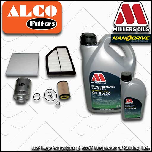 SERVICE KIT for HONDA CR-V 2.2 I-CTDI OIL AIR FUEL CABIN FILTER +OIL (2007-2009)