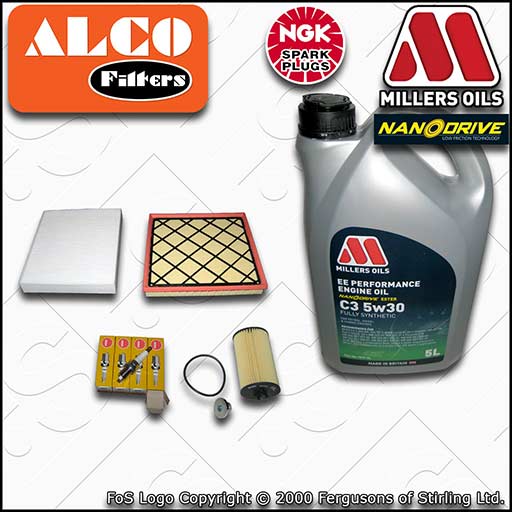 SERVICE KIT for VAUXHALL ASTRA J 1.6 16V OIL AIR CABIN FILTER PLUGS +OIL (09-15)