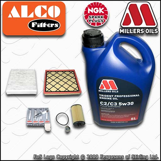 SERVICE KIT for VAUXHALL ASTRA J 1.4 16V OIL AIR CABIN FILTER PLUGS +OIL (09-15)