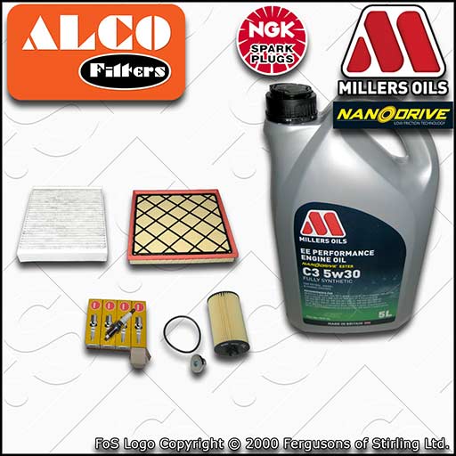 SERVICE KIT for VAUXHALL ASTRA J 1.6 16V OIL AIR CABIN FILTER PLUGS +OIL (09-15)