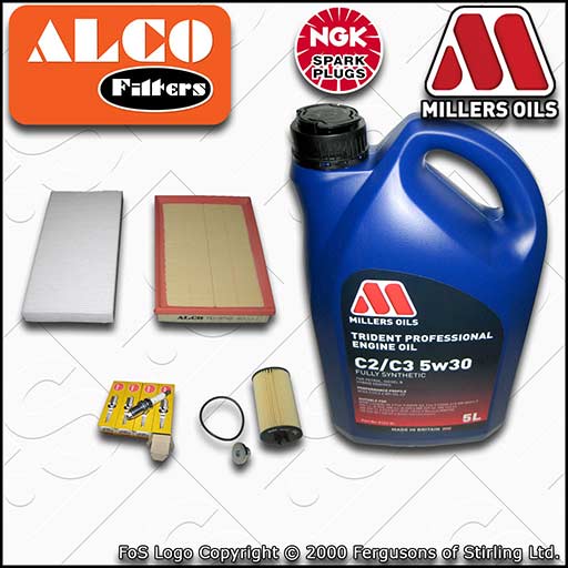 SERVICE KIT for VAUXHALL TIGRA 1.4 19MA9235-> OIL AIR CABIN FILTERS PLUGS +OIL