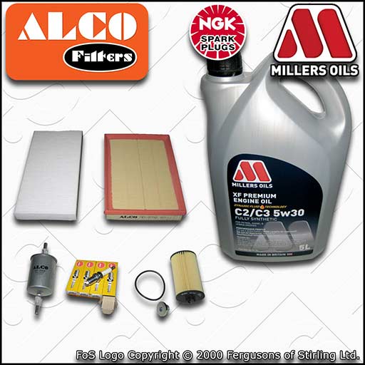 SERVICE KIT for VAUXHALL TIGRA 1.4 19MA9235-> OIL AIR FUEL CABIN FILTER PLUG+OIL