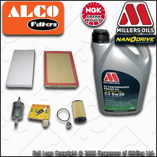 SERVICE KIT for VAUXHALL TIGRA 1.4 19MA9235-> OIL AIR FUEL CABIN FILTER PLUG+OIL