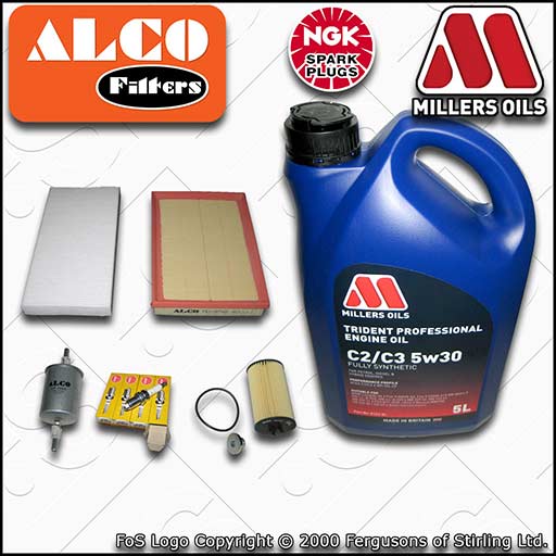 SERVICE KIT for VAUXHALL TIGRA 1.4 19MA9235-> OIL AIR FUEL CABIN FILTER PLUG+OIL