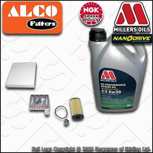 SERVICE KIT for VAUXHALL ASTRA J 1.4 TURBO OIL CABIN FILTER PLUGS +OIL 2012-2015