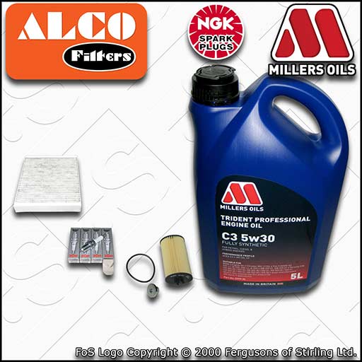 SERVICE KIT for VAUXHALL ASTRA J 1.4 TURBO OIL CABIN FILTER PLUGS +OIL 2012-2015