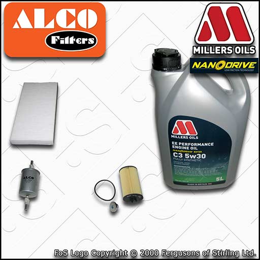 SERVICE KIT for VAUXHALL TIGRA 1.4 19MA9235-> OIL FUEL CABIN FILTER +OIL (07-09)