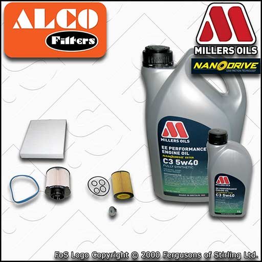 SERVICE KIT for VAUXHALL ASTRA J 1.7 CDTI OIL FUEL CABIN FILTER +OIL (2009-2015)