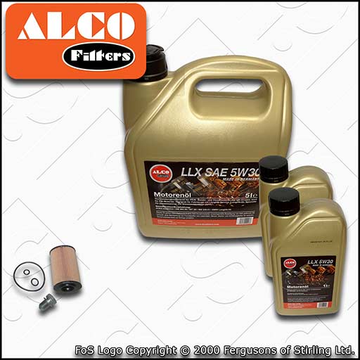 SERVICE KIT for VW TRANSPORTER T5 2.0 TDI ALCO OIL FILTER +7L OIL (2009-2015)