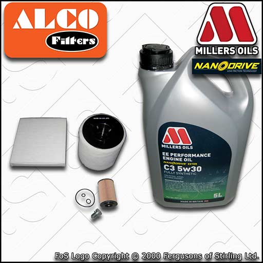SERVICE KIT for AUDI A1 (8X) 1.6 TDI OIL AIR CABIN FILTERS +EE OIL (2010-2010)