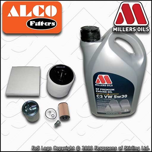 SERVICE KIT for VW POLO MK5 6C 6R 1.6 TDI OIL AIR FUEL CABIN FILTER +OIL (10-14)