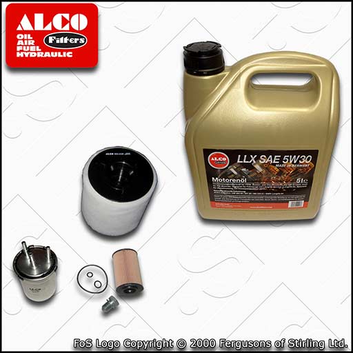 SERVICE KIT for AUDI A1 (8X) 1.6 TDI OIL AIR FUEL FILTERS +C3 OIL (2011-2012)