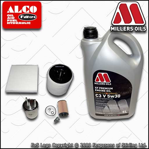 SERVICE KIT for AUDI A1 (8X) 1.6 TDI OIL AIR FUEL CABIN FILTERS +OIL (2011-2012)