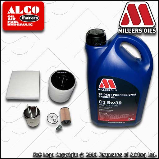 SERVICE KIT for AUDI A1 (8X) 1.6 TDI OIL AIR FUEL CABIN FILTERS +OIL (2011-2012)