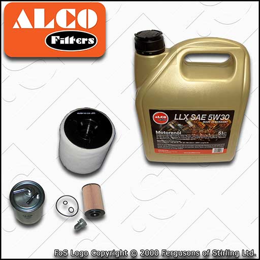 SERVICE KIT for AUDI A1 (8X) 1.6 TDI OIL AIR FUEL FILTERS +C3 OIL (2012-2015)