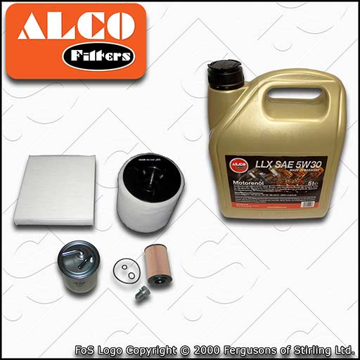 SERVICE KIT for AUDI A1 (8X) 1.6 TDI OIL AIR FUEL CABIN FILTERS +OIL (2012-2015)