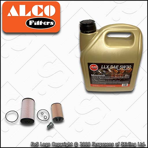 SERVICE KIT AUDI A3 (8P) 1.6 TDI CAYB CAYC ALCO OIL FUEL FILTER +OIL (2009-2012)