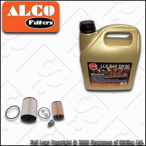 SERVICE KIT for VW GOLF MK6 1.6 TDI ALCO OIL FUEL FILTERS with OIL (2009-2012)