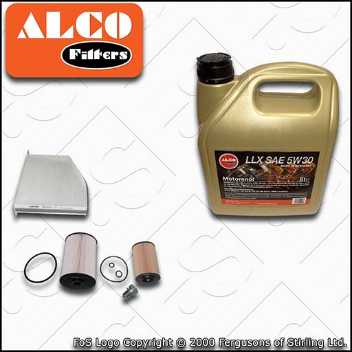 SERVICE KIT for VW GOLF MK6 1.6 TDI ALCO OIL FUEL CABIN FILTERS +OIL (2009-2012)