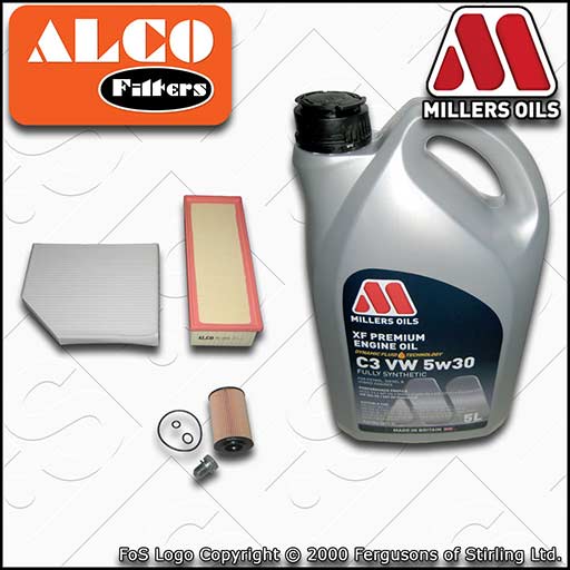 SERVICE KIT for AUDI A5 8T 2.0 TDI OIL AIR CABIN FILTERS +XF C3 OIL (2011-2016)