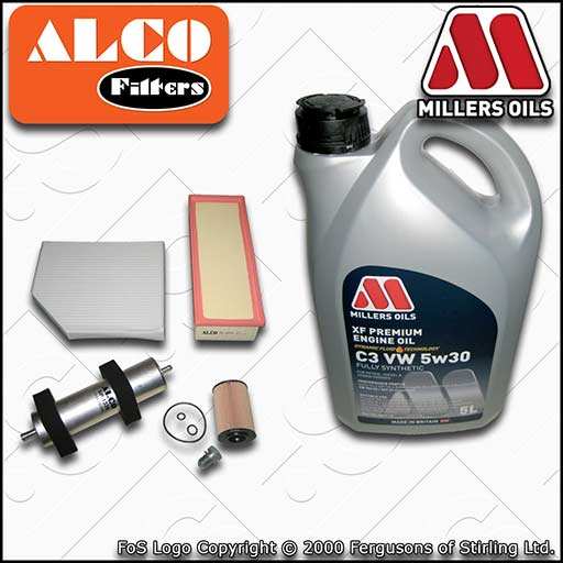 SERVICE KIT for AUDI A5 8T 2.0 TDI OIL AIR FUEL CABIN FILTER +XF OIL (2011-2016)