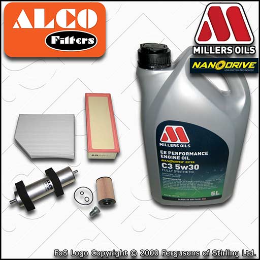 SERVICE KIT for AUDI A5 8T 2.0 TDI OIL AIR FUEL CABIN FILTER +EE OIL (2011-2016)