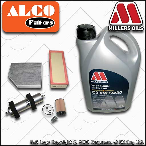 SERVICE KIT for AUDI A5 8T 2.0 TDI OIL AIR FUEL CABIN FILTER +XF OIL (2011-2016)