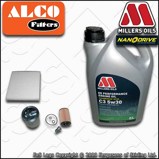 SERVICE KIT for AUDI A1 (8X) 1.6 TDI OIL FUEL CABIN FILTERS +EE OIL (2010-2010)