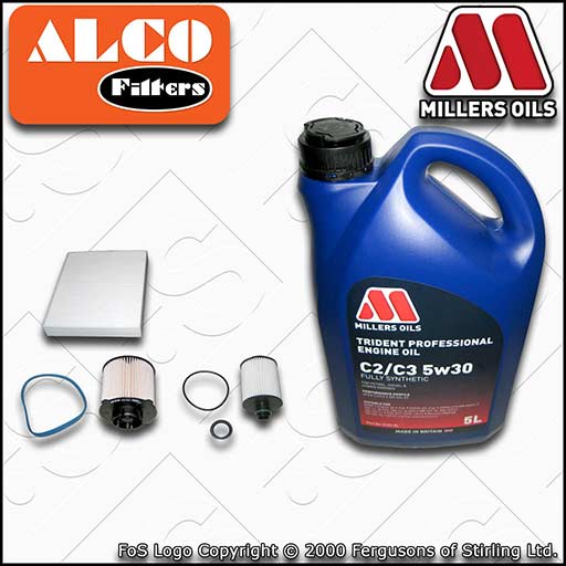 SERVICE KIT for VAUXHALL ASTRA J 2.0 CDTI OIL FUEL CABIN FILTER +OIL (2009-2015)