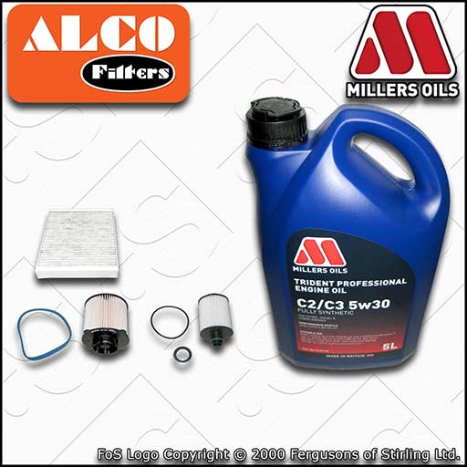 SERVICE KIT for VAUXHALL ASTRA J 2.0 CDTI OIL FUEL CABIN FILTER +OIL (2009-2015)